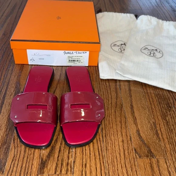 HERMES Calfskin View Sandals - Full Set 🧡 - Picture 1 of 7